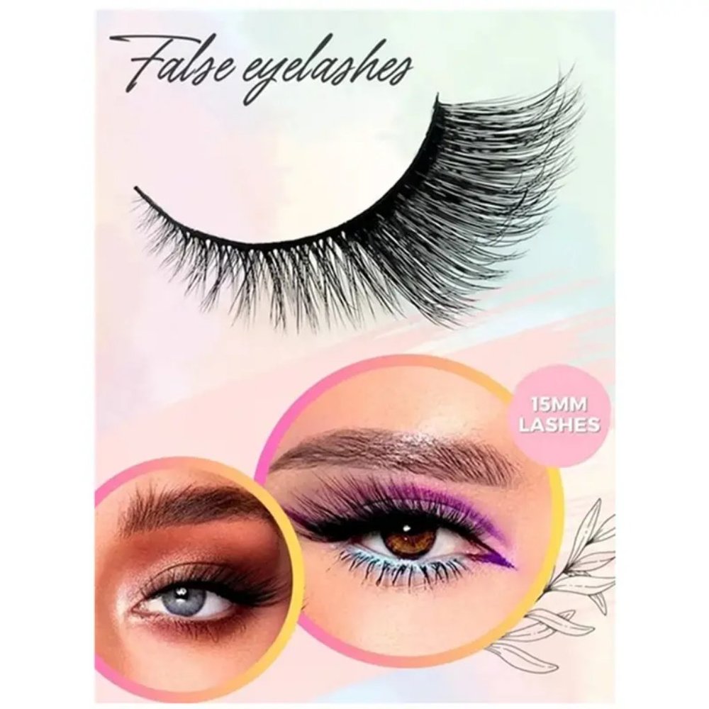 5 Pairs Cat Eye False Eyelashes Fox Eye Lashes Angle Wing Lashes - Picture 6 of 8